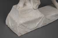 Alfredo Morelli - Danseuse égyptienne, Sculpture De 92 Cm En Marbre Blanc De Carrare, Art Déco