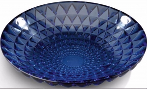 RENE LALIQUE (1860-1945) Coupe  «Rosace» en verre bleu