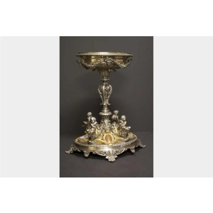 Centre de Table CHRISTOFLE en Bronze argenté ||