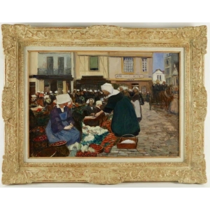 PIET Fernand (Paris 1869, 1942) Ecole Française - Vannes - La place du poids public - daté 1903 |||||