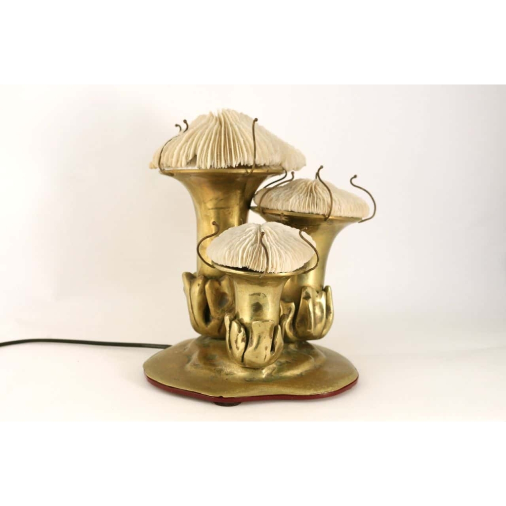 Lampe en bronze et corail de Duval Brasseur 