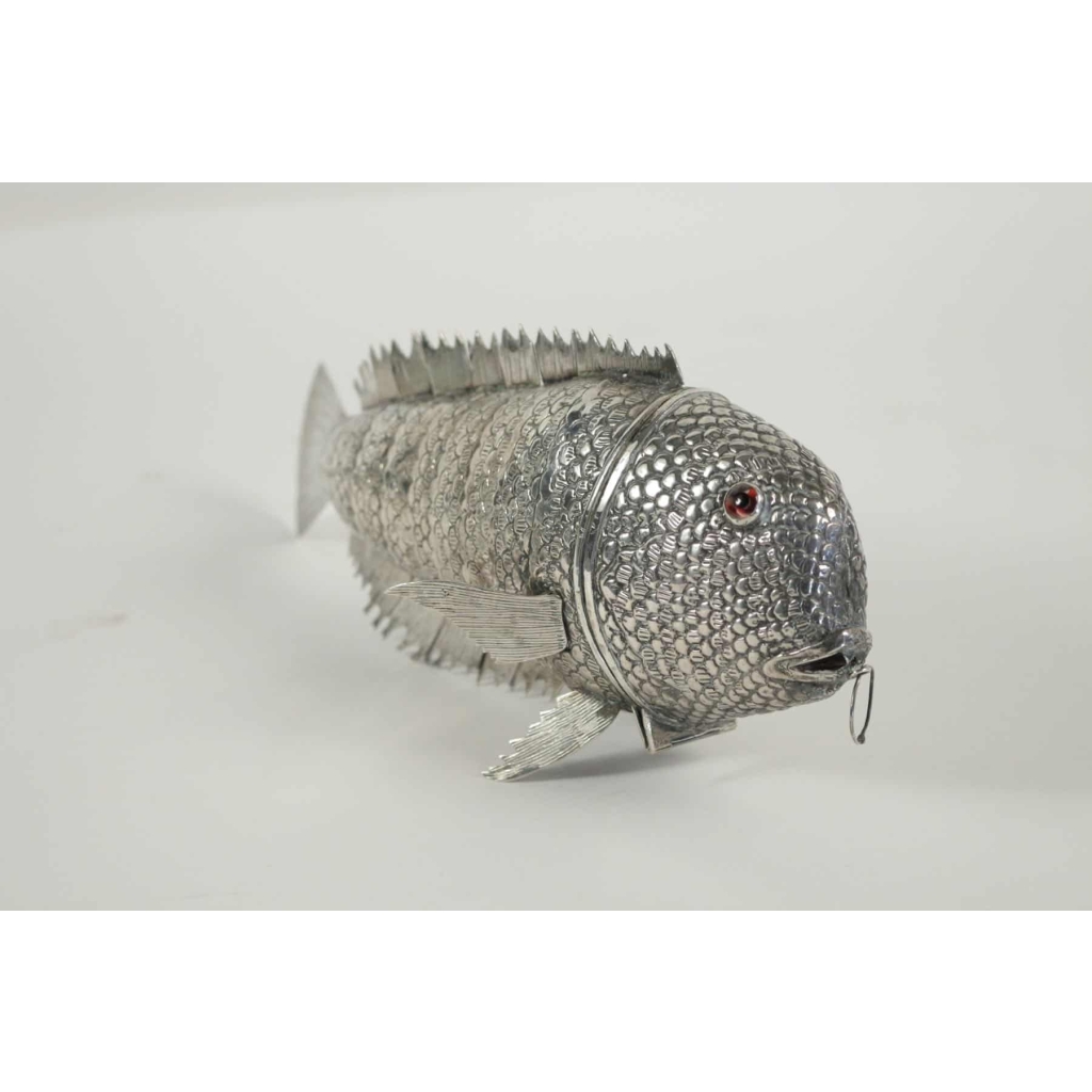 Poisson "carpe" articulé Argent Massif Poisson "carpe" articulé Argent Massif