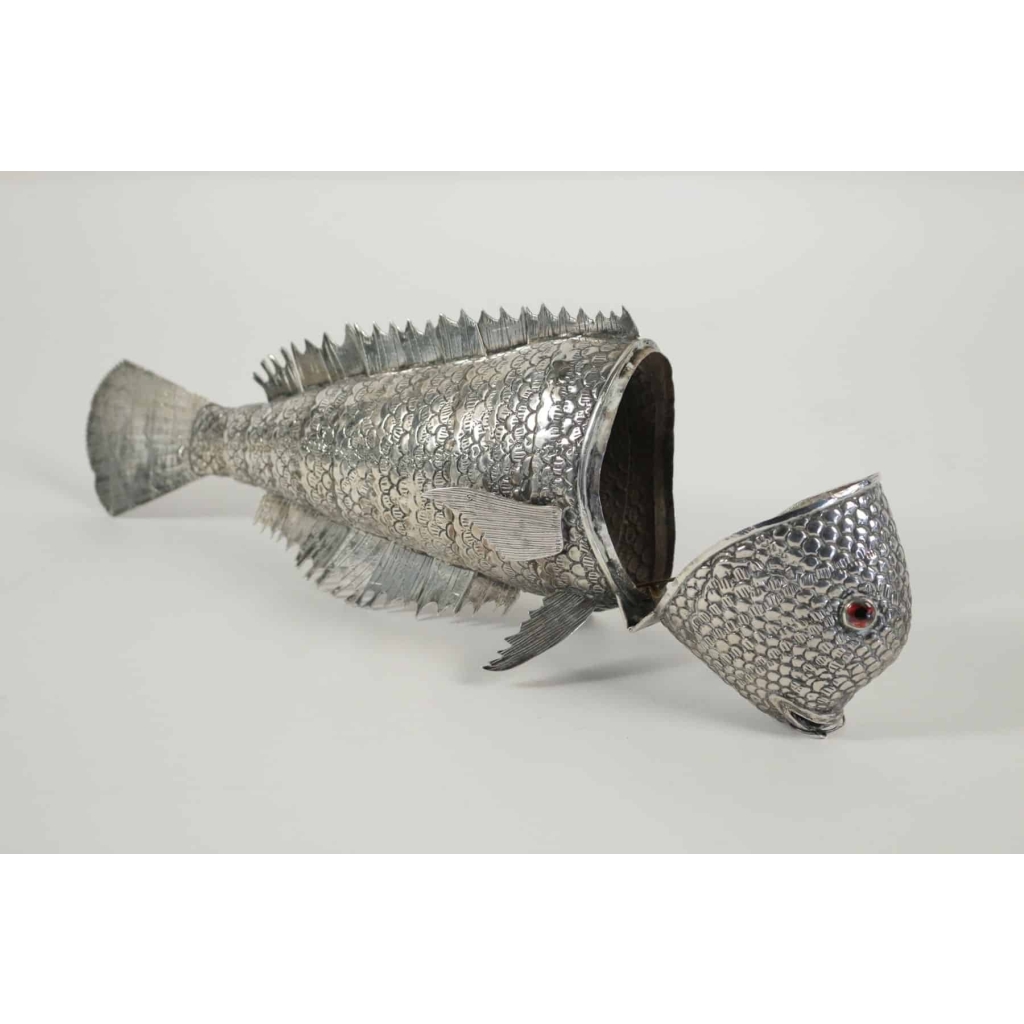 Poisson "carpe" articulé Argent Massif Poisson "carpe" articulé Argent Massif