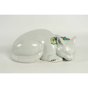 Sculpture de chat en porcelaine japonaise circa 1880 |||||