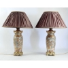 PAIRE DE GRANDES LAMPES EN PORCELAINE FINE DE SATSUMA CIRCA 1880 |||||||