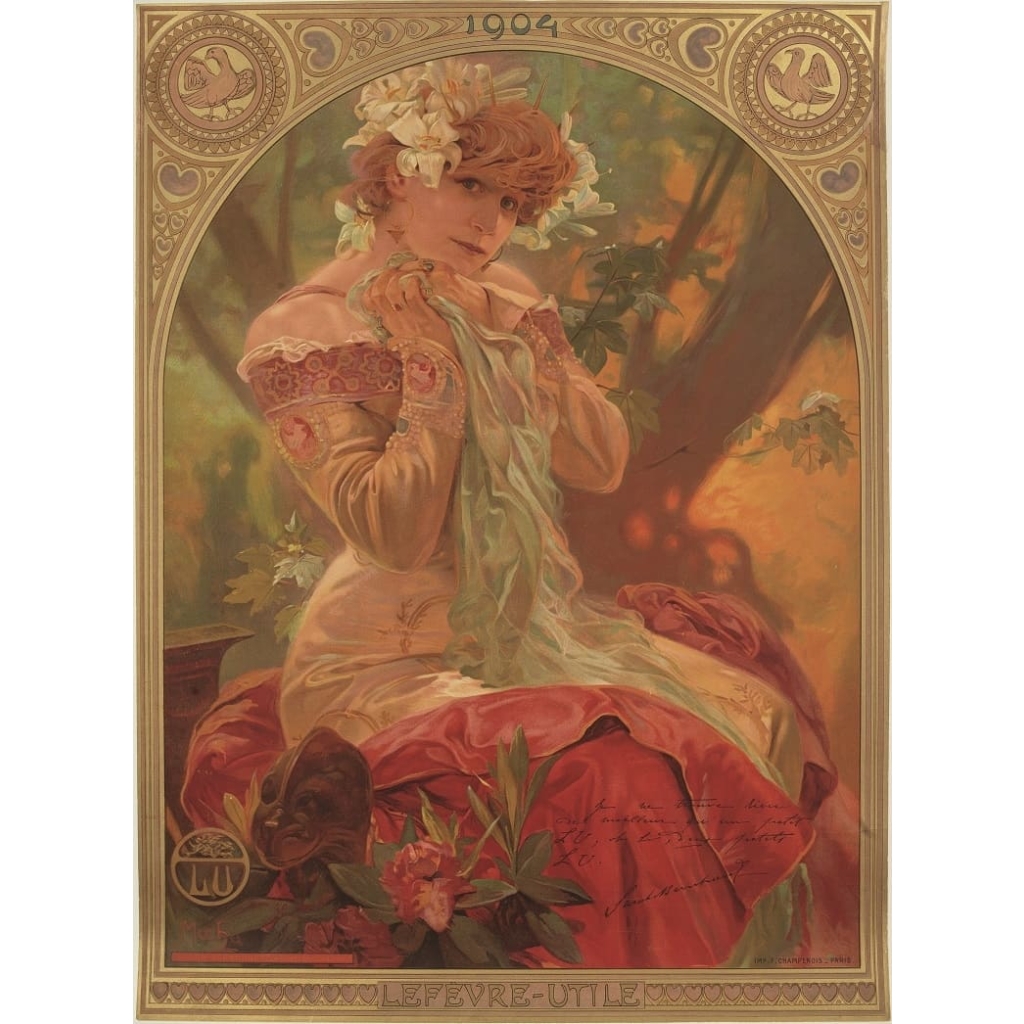 Alphonse Mucha - Lefèvre Utile LU - Sarah Bernhardt - 1904 ||