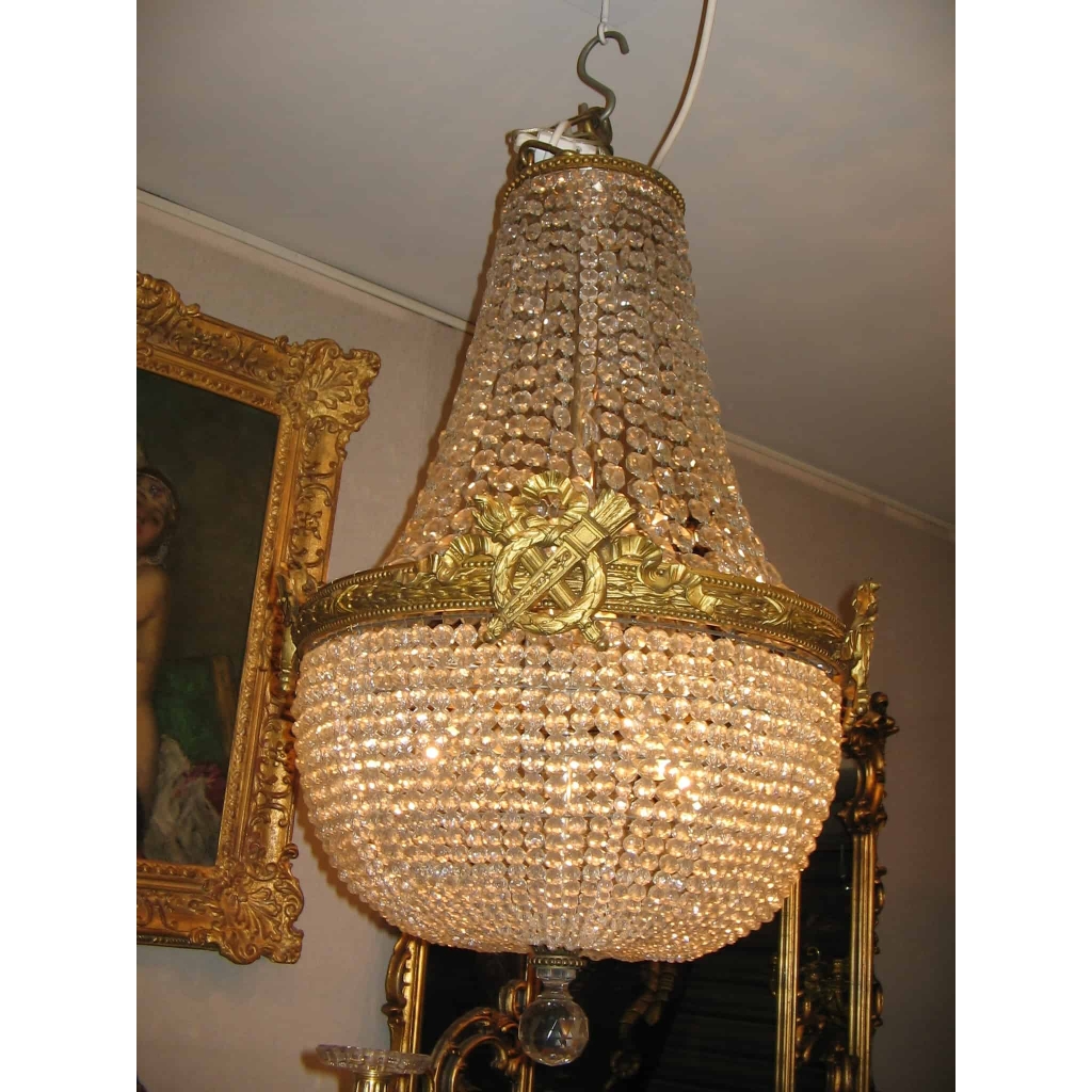 Lustre corbeille de style Louis XVI. Réf: 166 ||