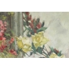 Peinture sur bois du XXème siècle d'un bouquet de fleurs devant un miroir Peinture sur bois du XXème siècle d'un bouquet de fleurs devant un miroir