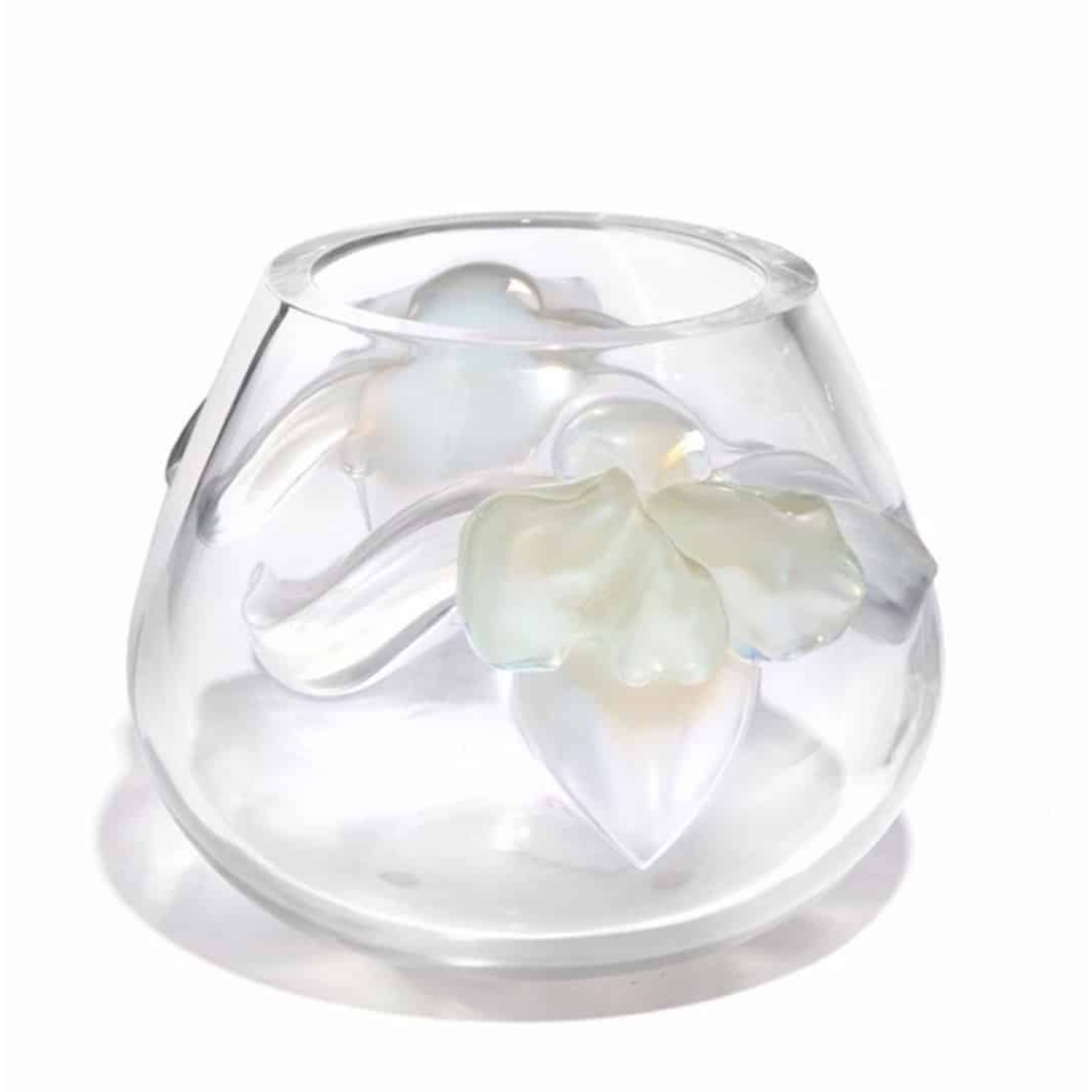 Lalique France Vase "orchidée" opalescent ||||||