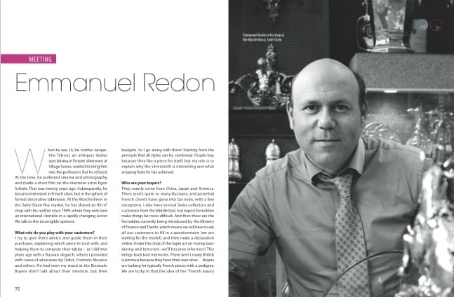 Article Gazette Drouot International – Interview Emmanuel Redon | Biron ||