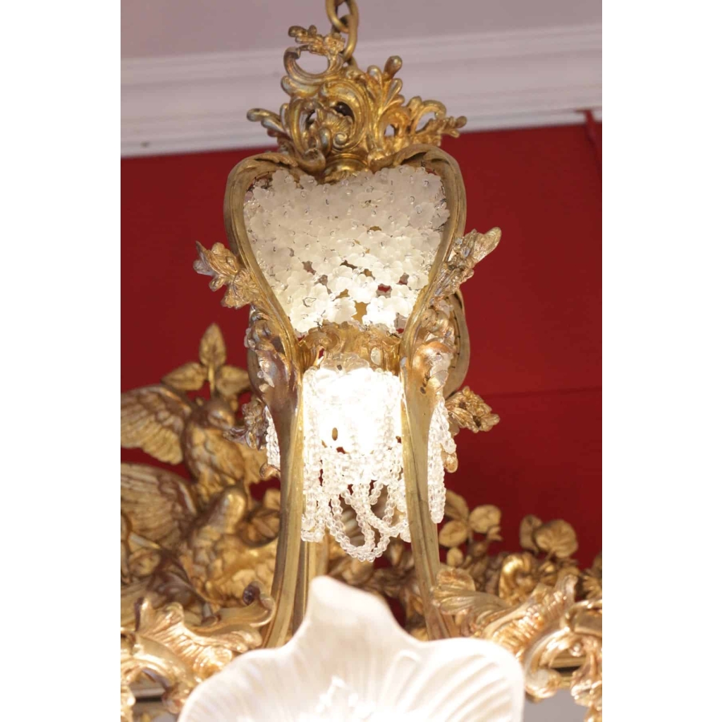 Lustre shell Napoléon III vers 1860 Lustre shell Napoléon III vers 1860