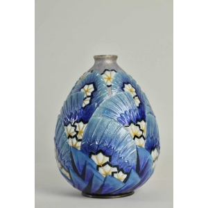 CAMILLE FAURÉ (LIMOGES, 1874 - 1956) : Vase Emaillé ||||||