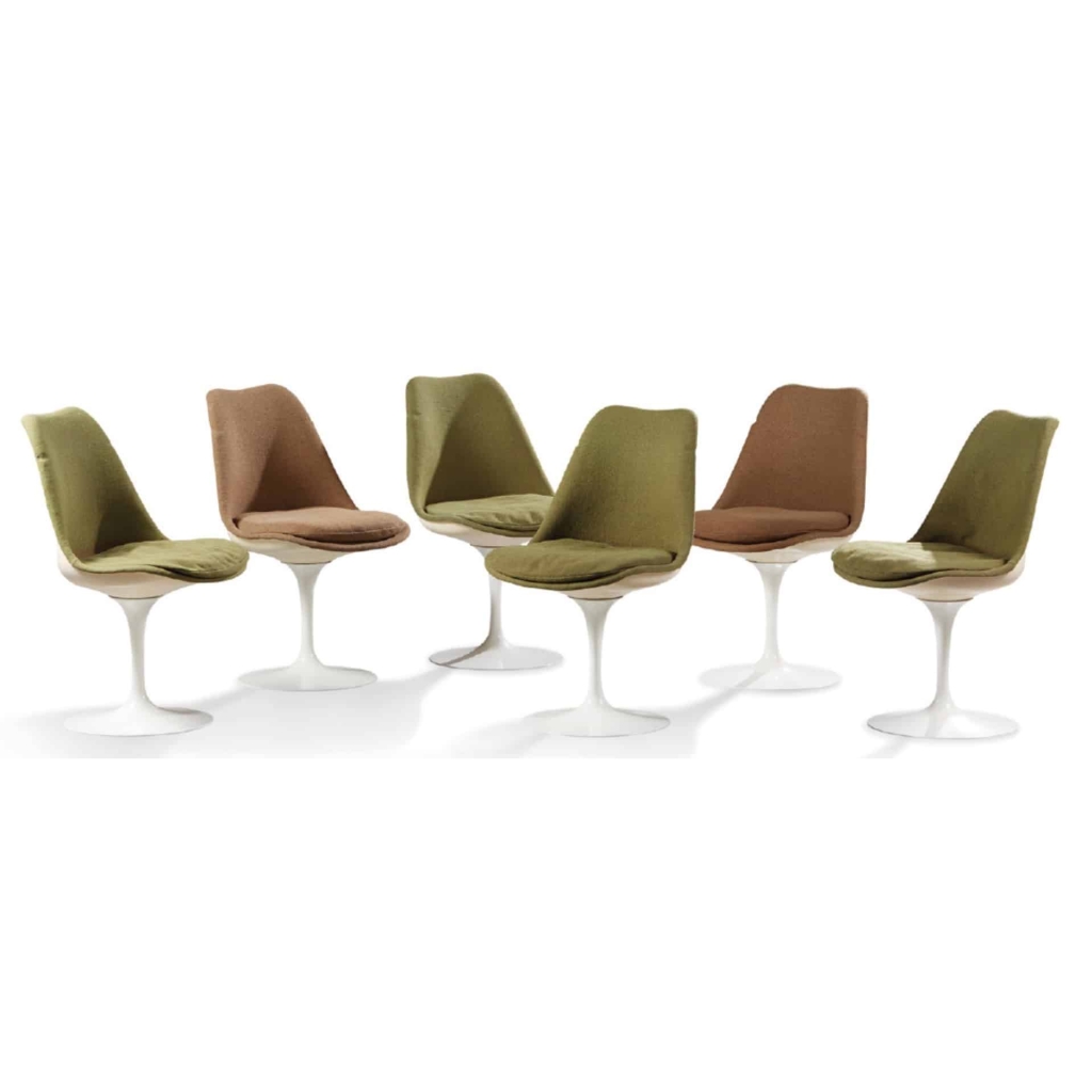 EERO SAARINEN (1910-1961) & KNOLL INTERNATIONAL Suite de six chaises modèle Tulipe 