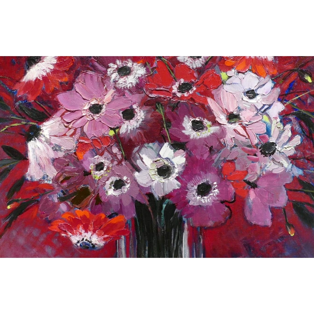 MICHEL HENRY TABLEAU 20 è SIECLE ANEMONES DE FRANCE HUILE SUR TOILE SIGNEE ART MODERNE MICHEL HENRY TABLEAU 20 è SIECLE ANEMONES DE FRANCE HUILE SUR TOILE SIGNEE ART MODERNE