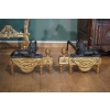 Paire de chenets en bronze ciselé de style Louis XVI |||||||