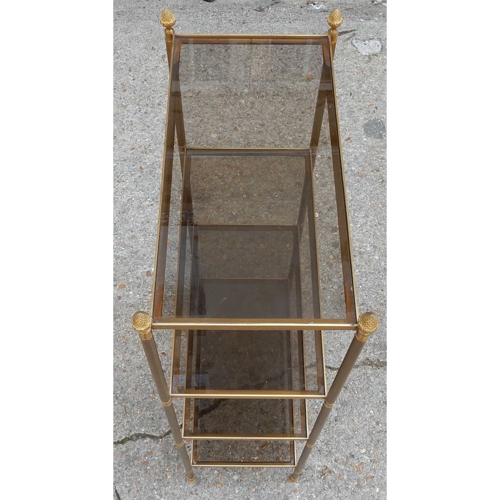 1970' Etagere A 4 Niveaux En Bronze Maison Bagués Avec Pommes de Pin 1970' Etagere A 4 Niveaux En Bronze Maison Bagués Avec Pommes de Pin