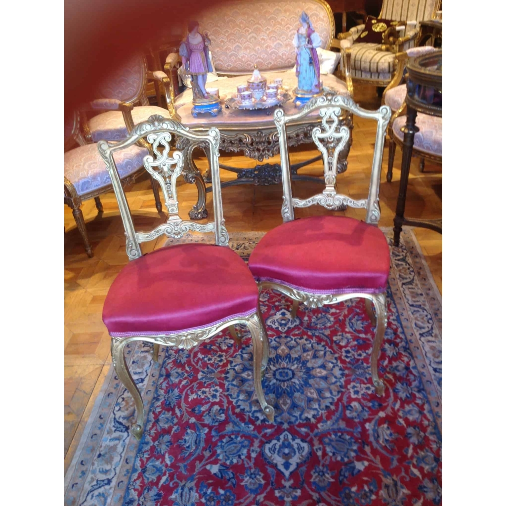 Paire de chaises rouges St LouisXV. Ep: Napoléon lll ||