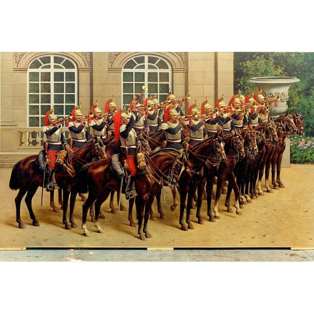 Peinture sur toile "Le panthéon de la guerre", Les cuirassiers, (1918). Ref:4 ||