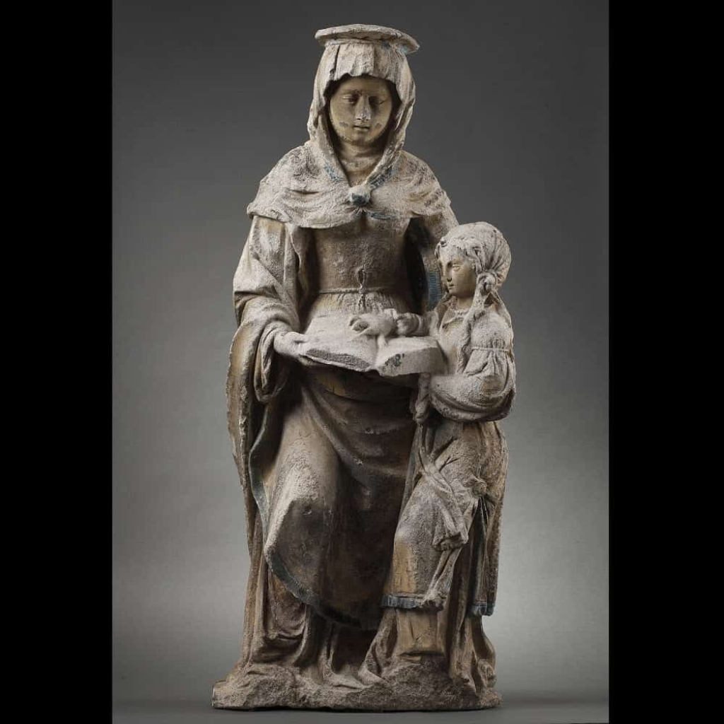 L’Education de la Vierge. Pierre sculptée, Est de la France avant 1550. ||||||||