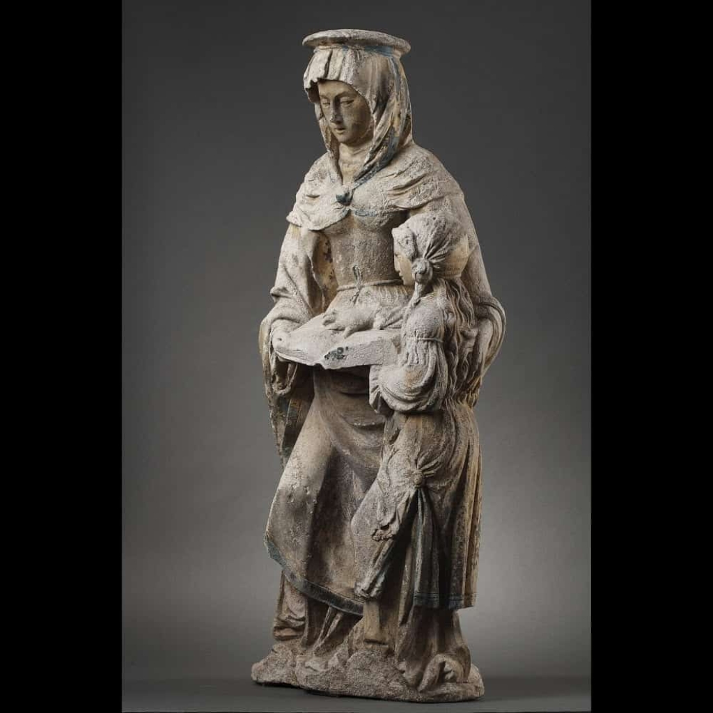 L’Education de la Vierge. Pierre sculptée, Est de la France avant 1550. L’Education de la Vierge. Pierre sculptée, Est de la France avant 1550.