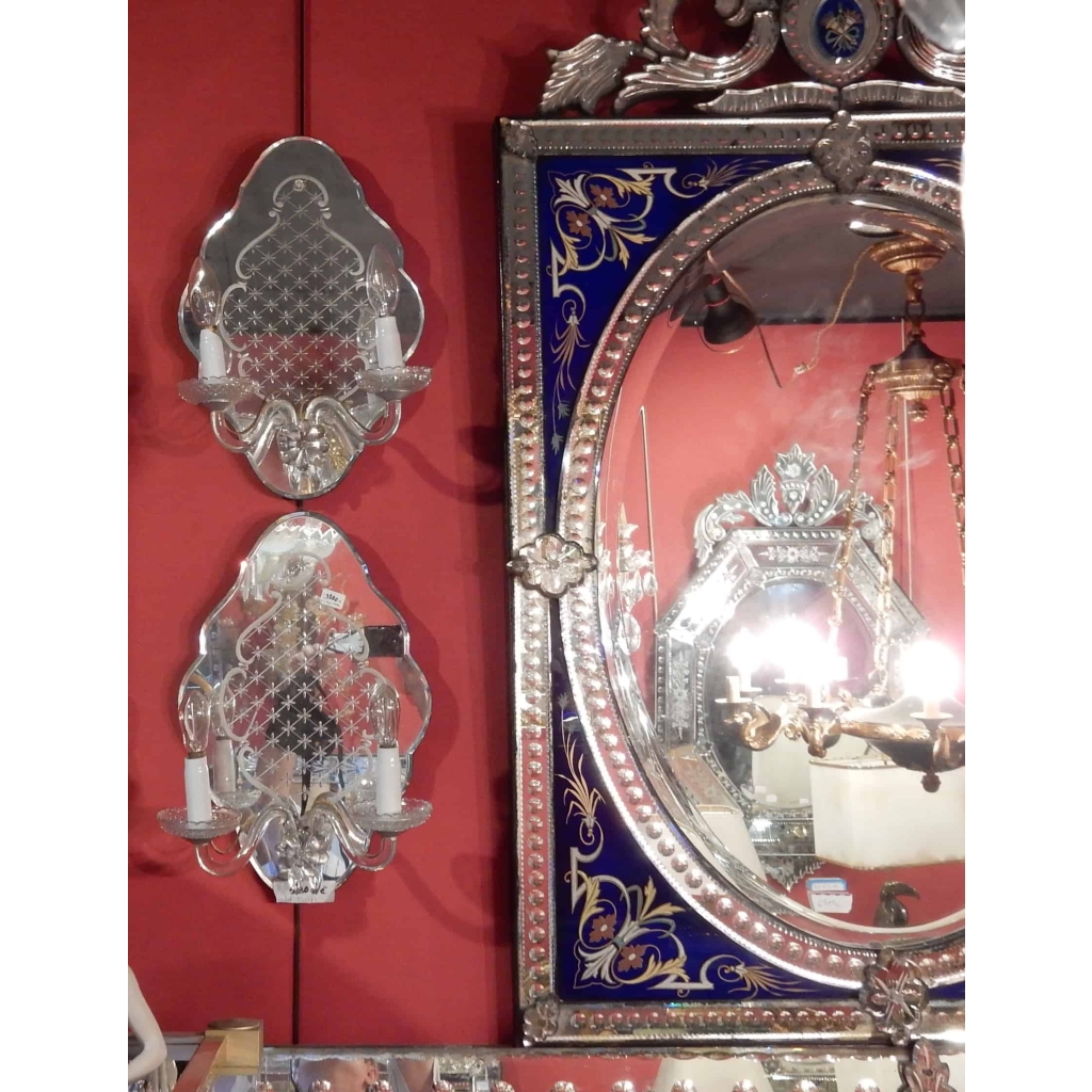 1960/70' Paire d Appliques En Miroir De Venise ||||||||