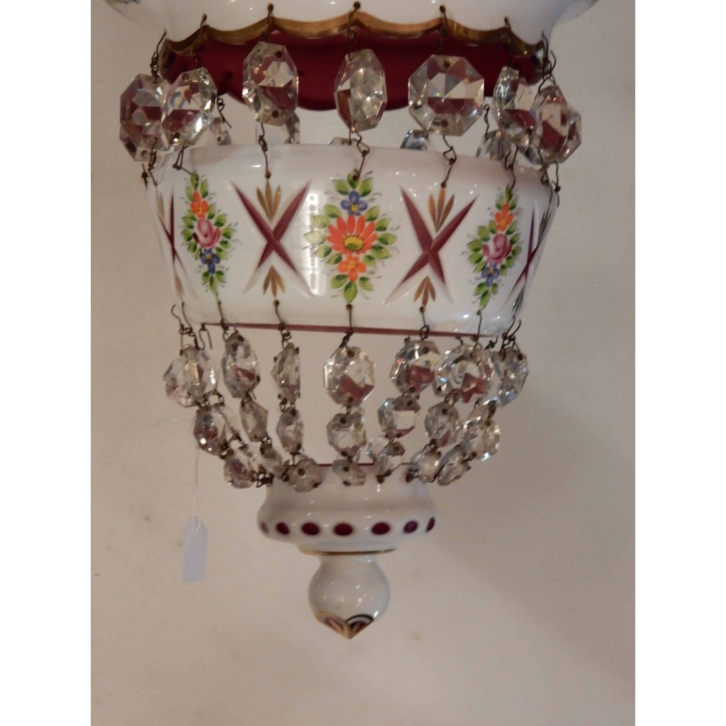 1950/60 Lustre Ou Lanterne Baccarat Overlay 1950/60 Lustre Ou Lanterne Baccarat Overlay