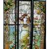 VITRAUX ART NOUVEAU FEMME A LA ROSE |||