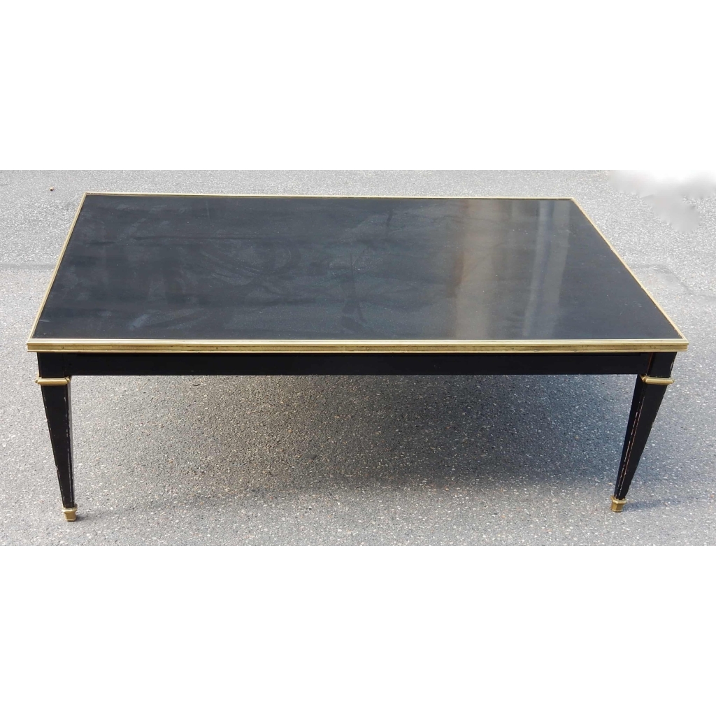 1950/70 Table Basse Bois Laqué Noir Maison Jansen 120 x 80 |||||||||