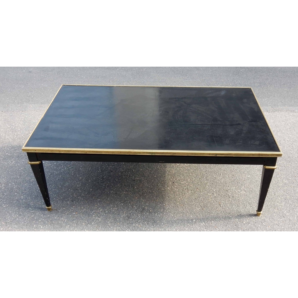 1950/70 Table Basse Bois Laqué Noir Maison Jansen 120 x 80 1950/70 Table Basse Bois Laqué Noir Maison Jansen 120 x 80