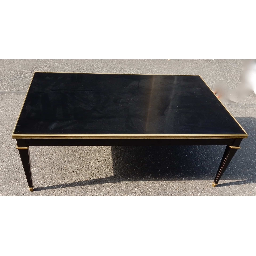 1950/70 Table Basse Bois Laqué Noir Maison Jansen 120 x 80 1950/70 Table Basse Bois Laqué Noir Maison Jansen 120 x 80