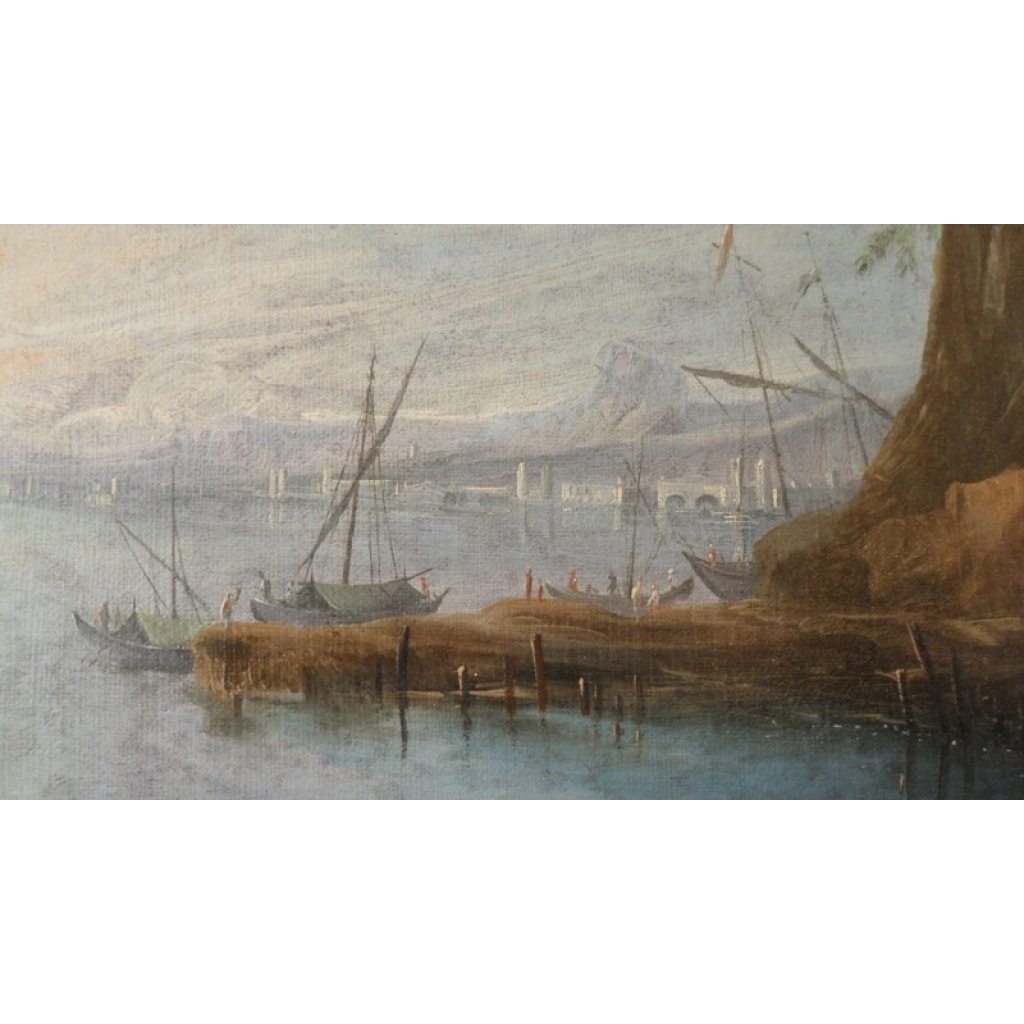 Peinture sur toile, marine, attribuée à Andrien Van Der Cabel. Réf: Charles 07. Peinture sur toile, marine, attribuée à Andrien Van Der Cabel. Réf: Charles 07.