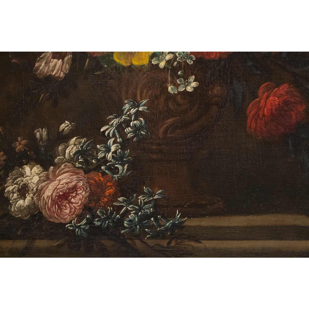 Bouquet De Fleurs Sur Un Entablement.J-B Bosschaert XVIII Siècle Bouquet De Fleurs Sur Un Entablement.J-B Bosschaert XVIII Siècle