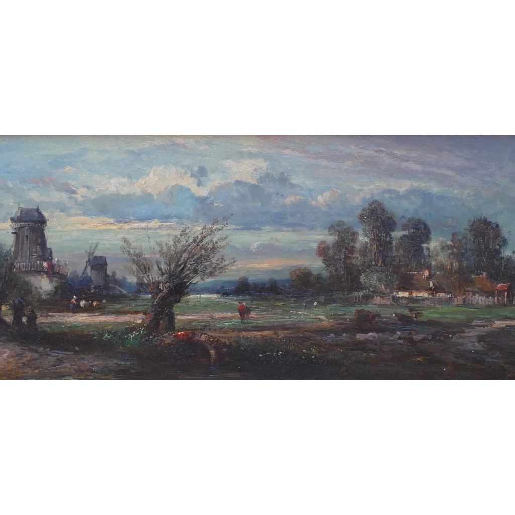 DUPRE Leon Victor Tableau 19è Ecole De Barbizon La Campagne En Ile De France Huile Signée DUPRE Leon Victor Tableau 19è Ecole De Barbizon La Campagne En Ile De France Huile Signée