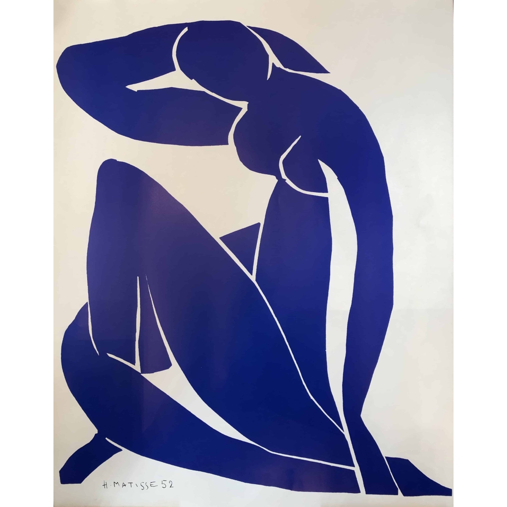 MATISSE Henri ( d'après ) "Nu bleu" Estampe signée et datée 52 |||