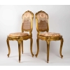 Paire de Chaises roses de Style LouisXV. Période: Napoléon III ||||||||||