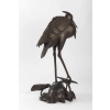 Heron in bronze - Edo period Heron in bronze - Edo period