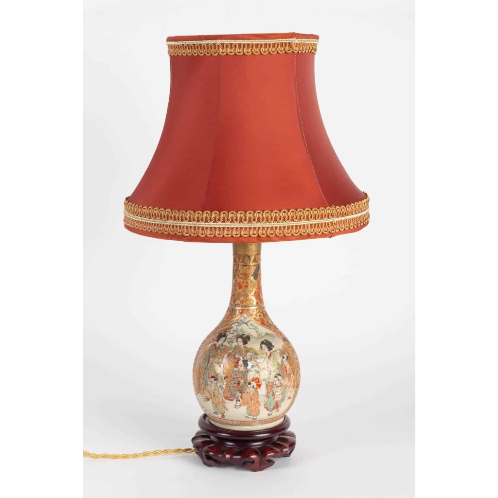 Lampe Satsuma Japon 19e siècle |||||||||