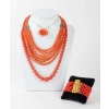 Ensemble de différents colliers, pendentif et bracelet en Corail |||||||||||