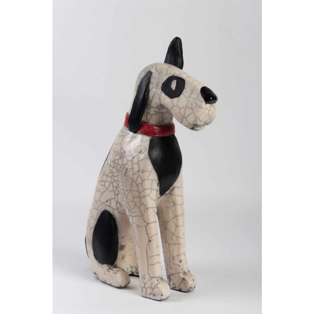 Sculpture " Fox terrier " en raku ||||||