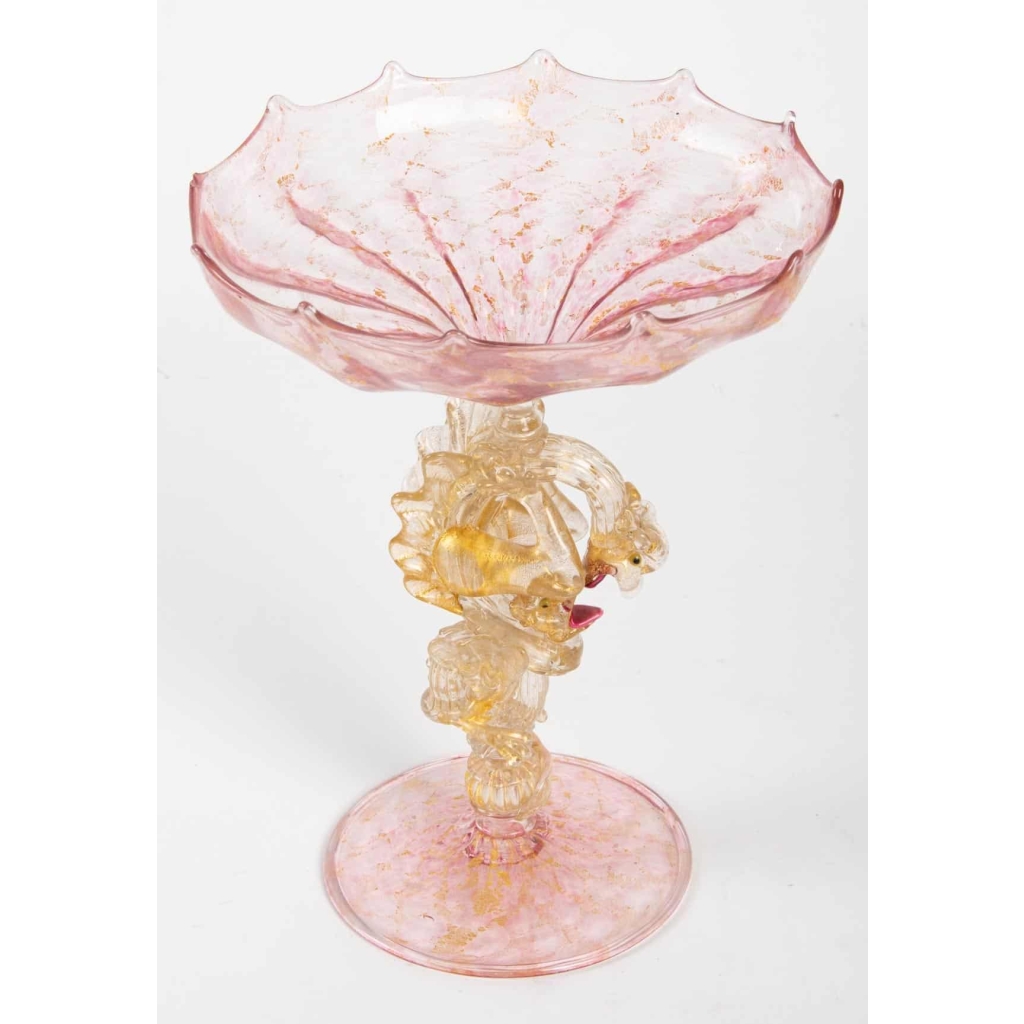 Coupe rose à 2 Dragons Venise(Murano), Salviati 1875 Coupe rose à 2 Dragons Venise(Murano), Salviati 1875