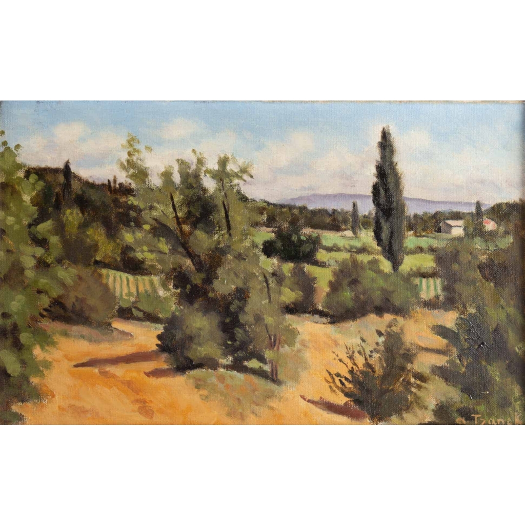 Tableau paysage provençal de André TZANCK (1899-1990) Tableau paysage provençal de André TZANCK (1899-1990)