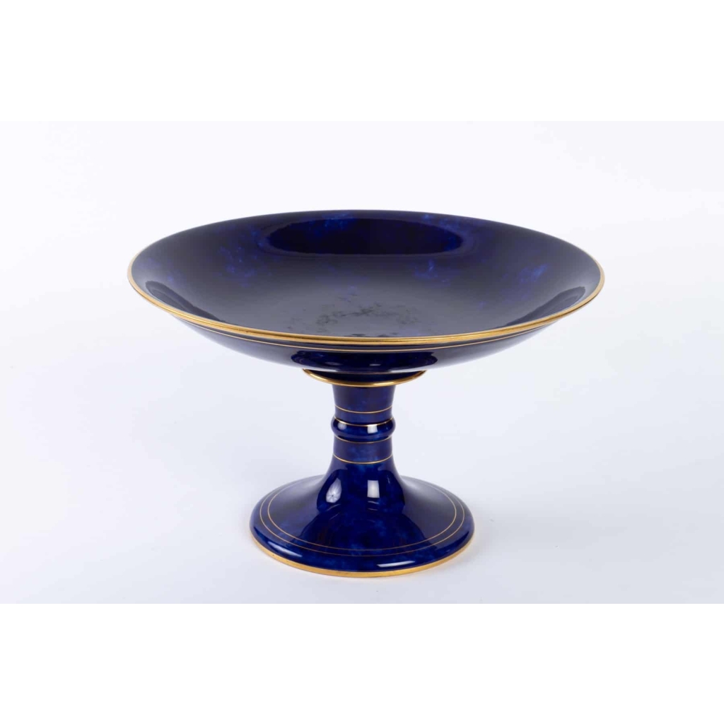 Coupe de la Manufacture de Sèvres bleue marbré or 1899 |||||||||