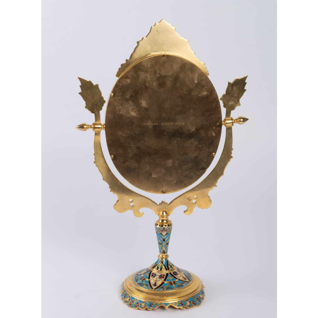 Miroir en bronze doré 19e Napoléon III Miroir en bronze doré 19e Napoléon III