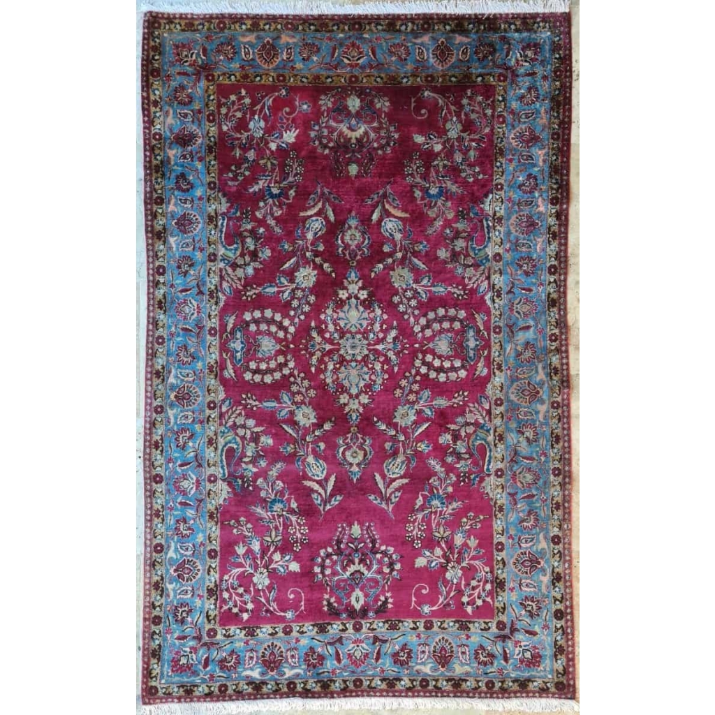 Tapis Kachan En Soie Couleur Rare au 19eme - Iran vers 1880 |||||||||