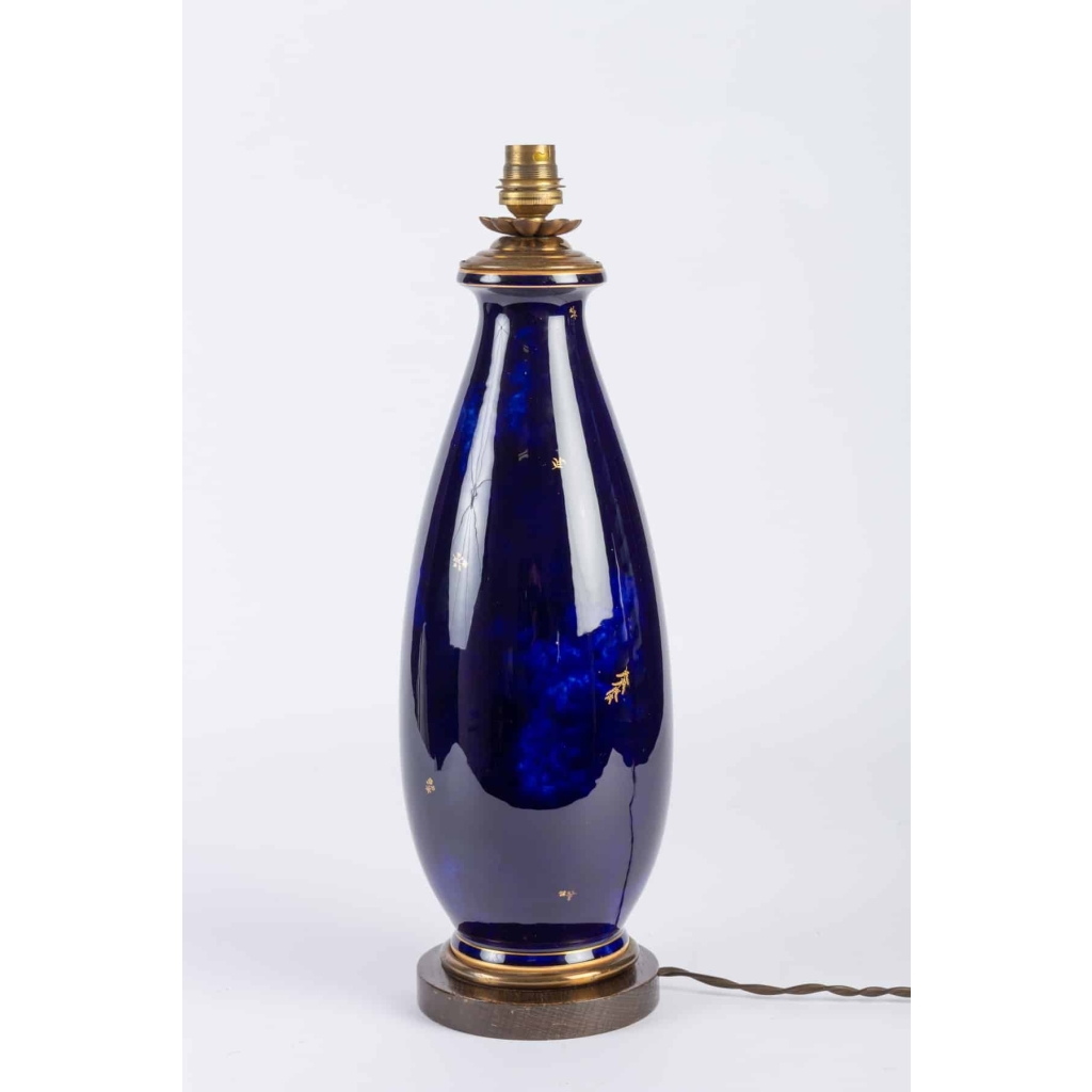 Lampe bleu marbré de Sèvres 1925 ||||||||