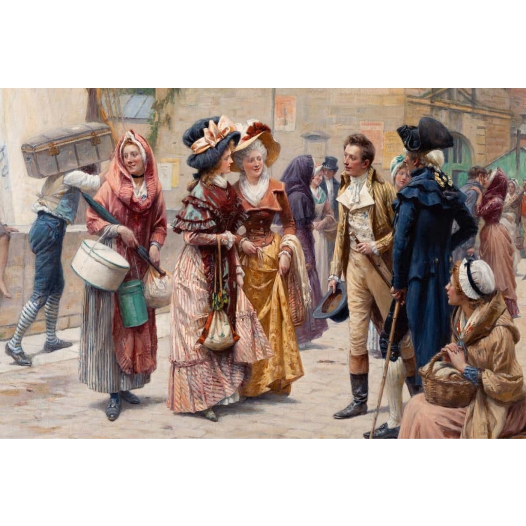 Adrien MOREAU (1843-1906) - La rencontre galante au port Adrien MOREAU (1843-1906) - La rencontre galante au port