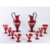 Service en verre de Venise rouge et or 1900 Service en verre de Venise rouge et or 1900