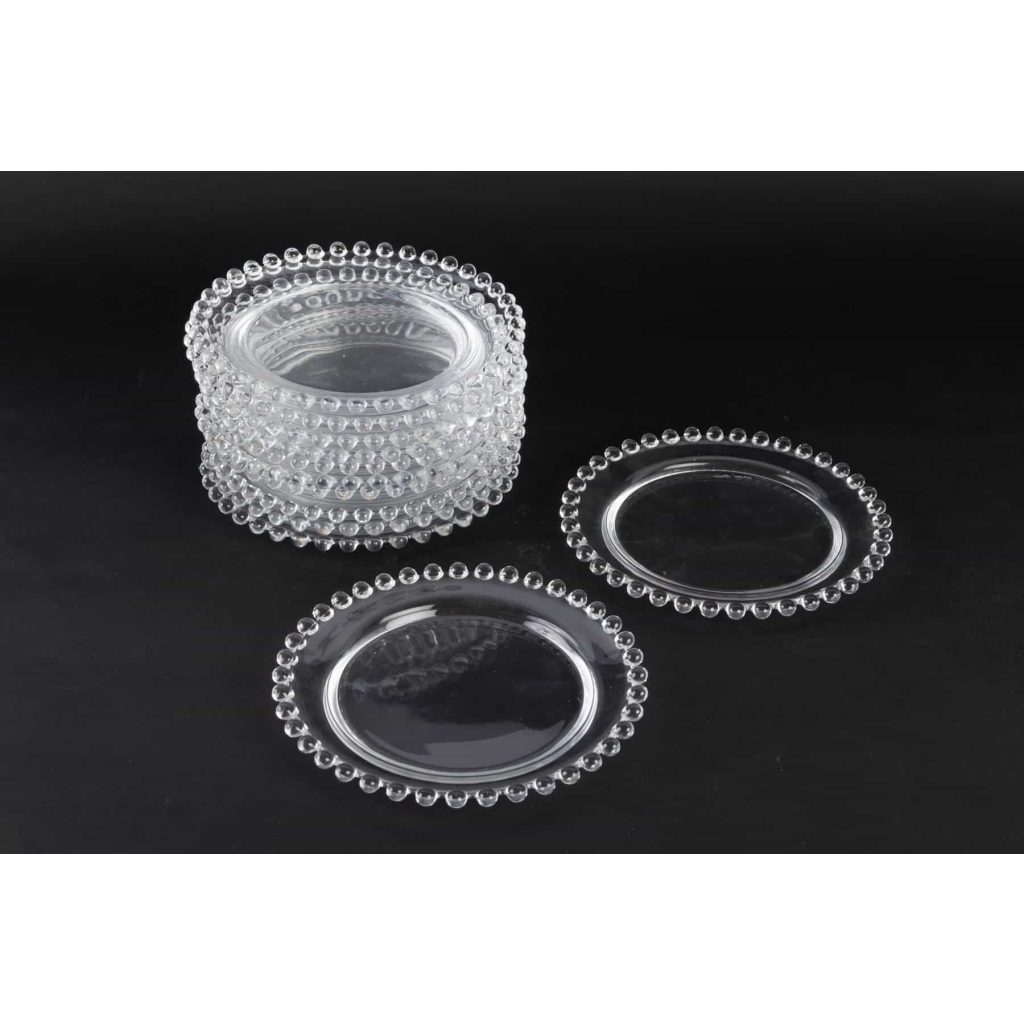 Service de 12 assiettes « Andlau » cristal incolore de LALIQUE FRANCE d'après un modèle de René LALIQUE ||||||||