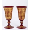 2 Vases Venise rouges et or fin 19e siècle 2 Vases Venise rouges et or fin 19e siècle