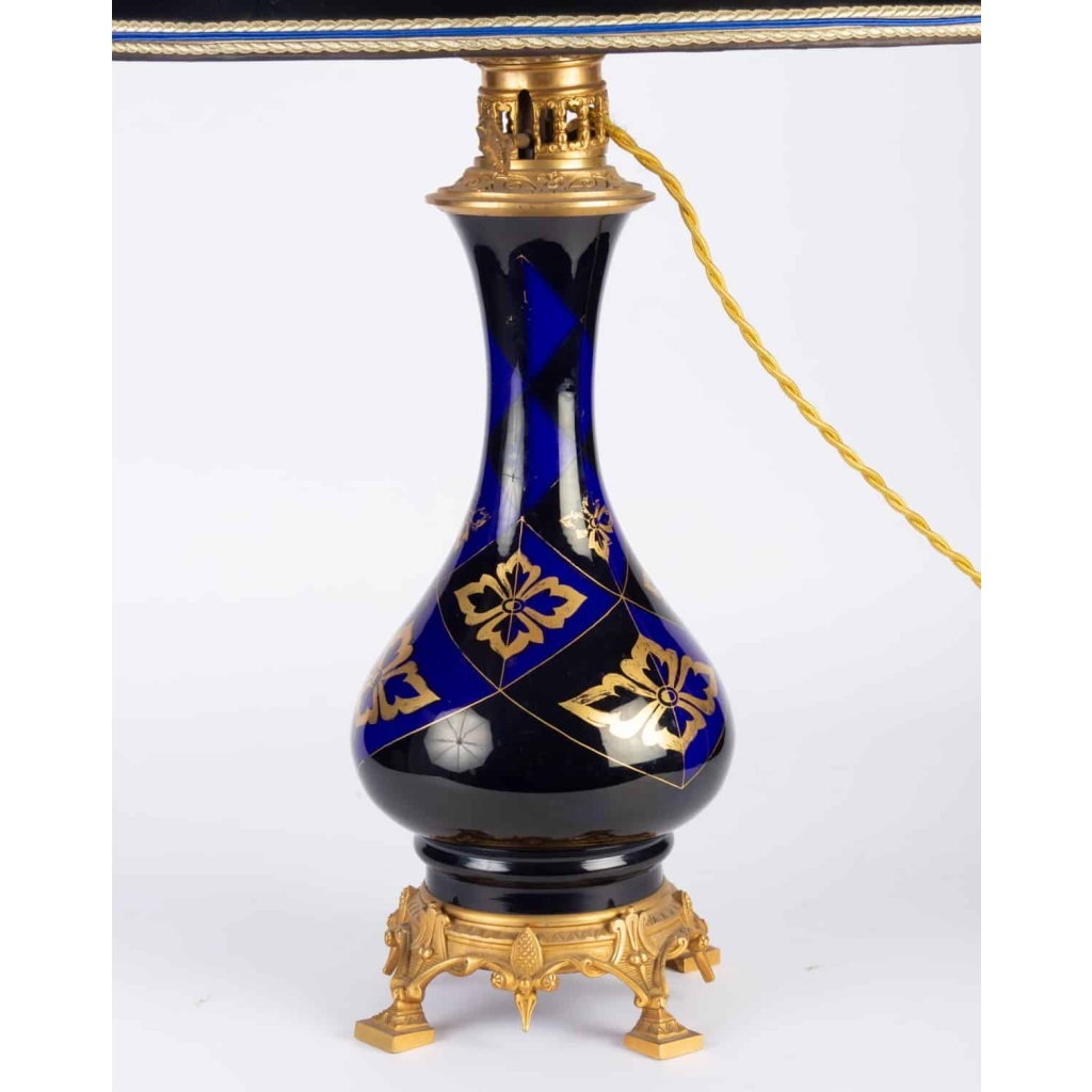 Paire de Lampes bleues et or Napoléon III Paire de Lampes bleues et or Napoléon III